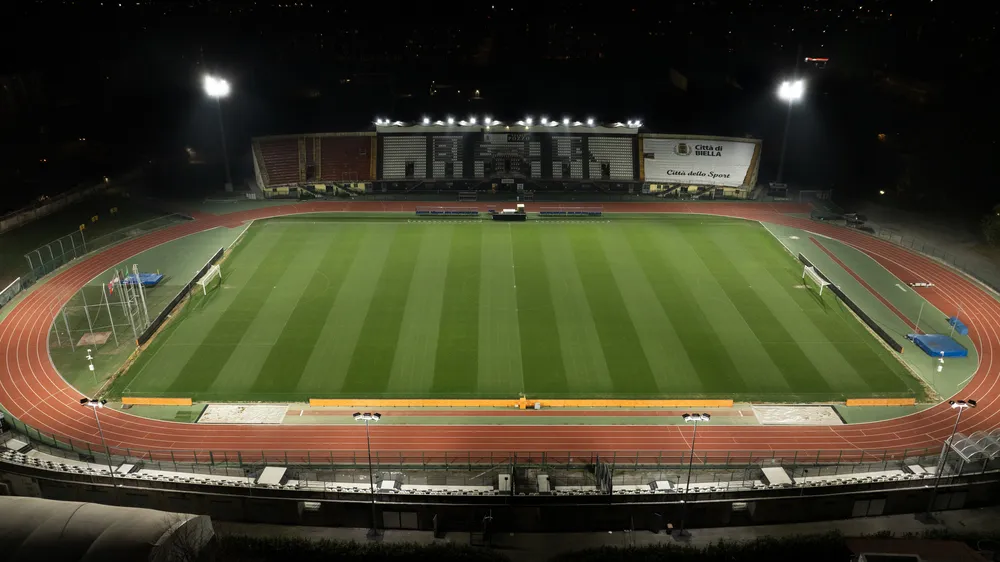 Illuminazione LED dello Stadio di Biella con proiettori ad alta efficienza